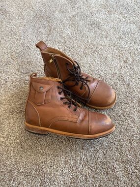 Mikoleon Kid's Brown Leather Lace-Up Ankle Boots Size 31/13